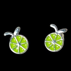 Lime Slice 316L Stainless Steel Earrings Studs - Hypoallergenic